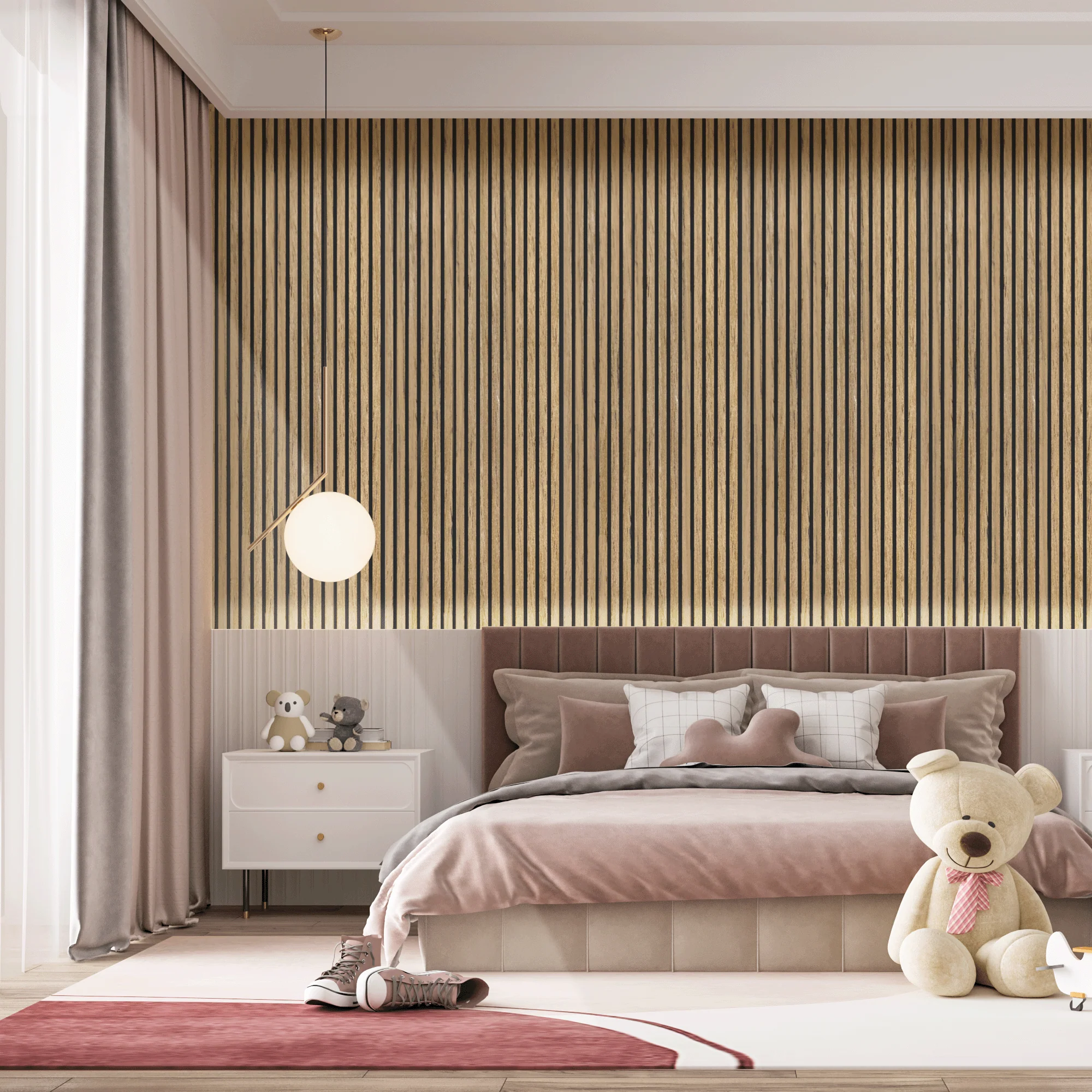 Akoestisch Wandpaneel Teak - 260x60cm - Image 5