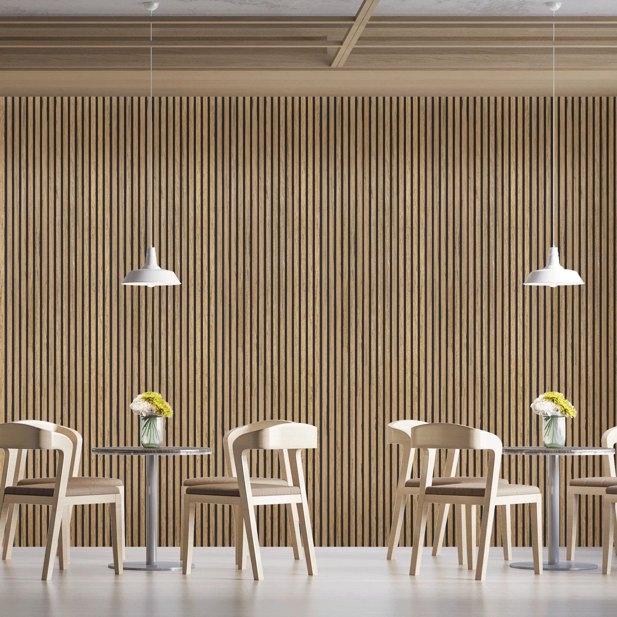Akoestisch Wandpaneel Teak - 260x60cm - Image 6