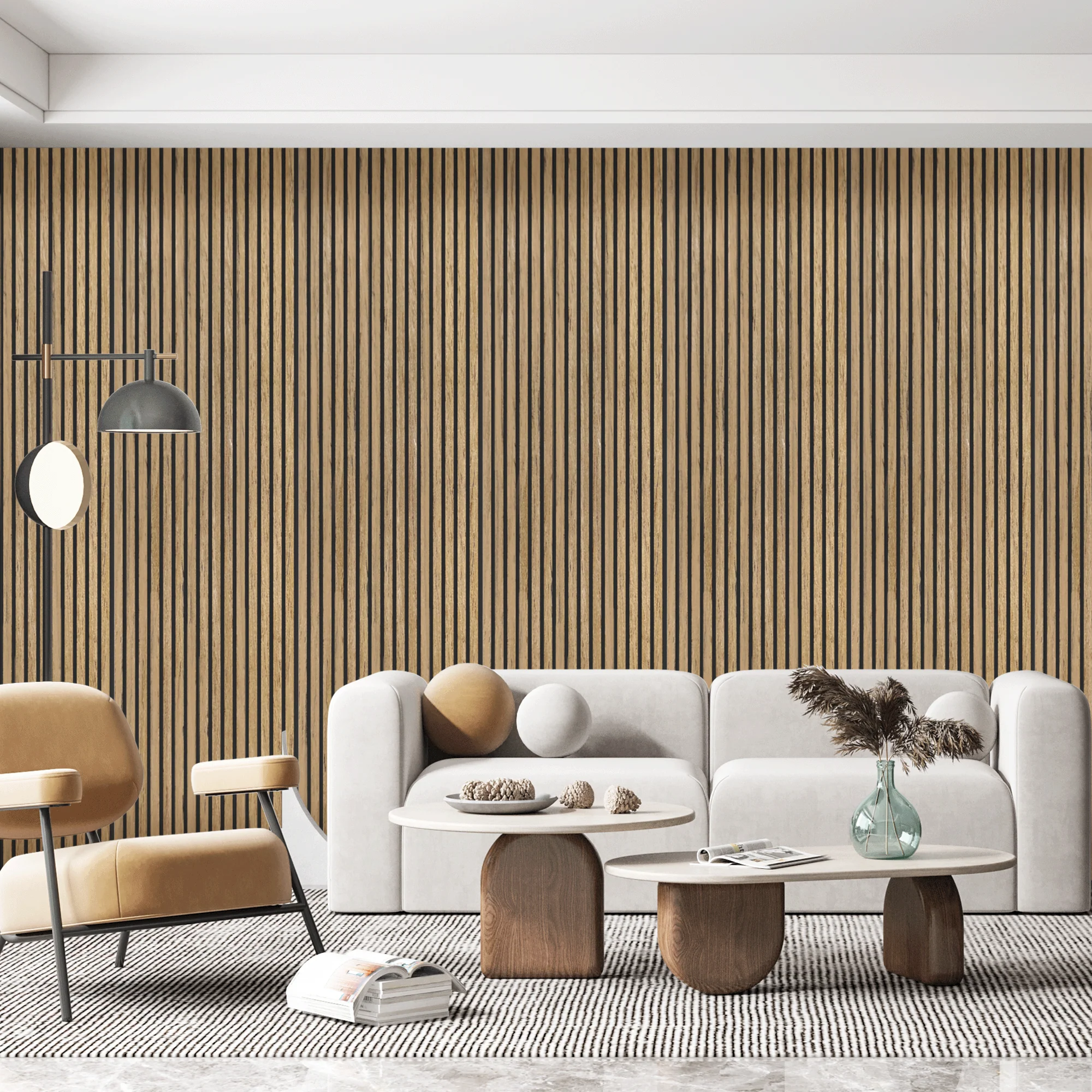 Akoestisch Wandpaneel Teak - 260x60cm - Image 7
