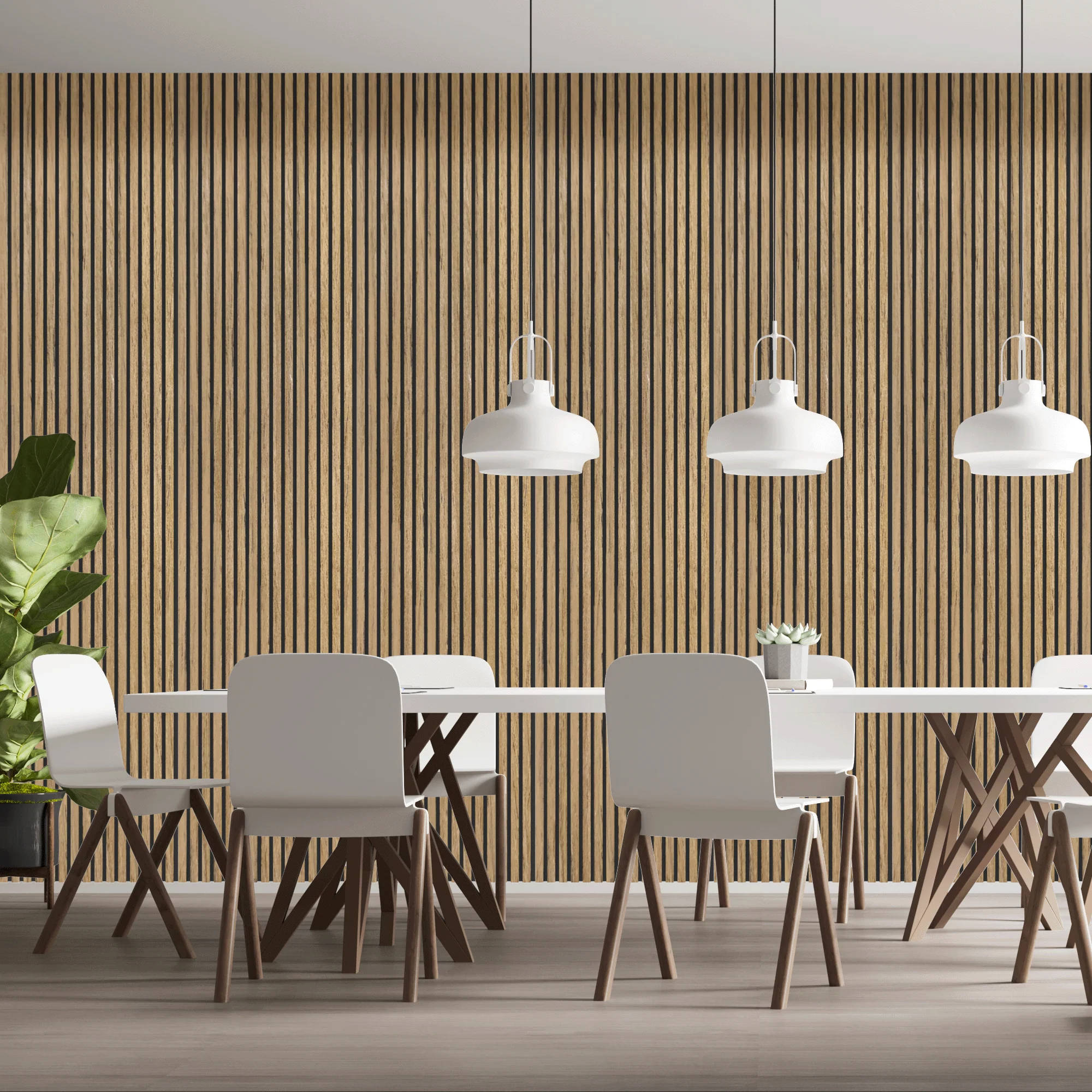 Akoestisch Wandpaneel Teak - 260x60cm - Image 9