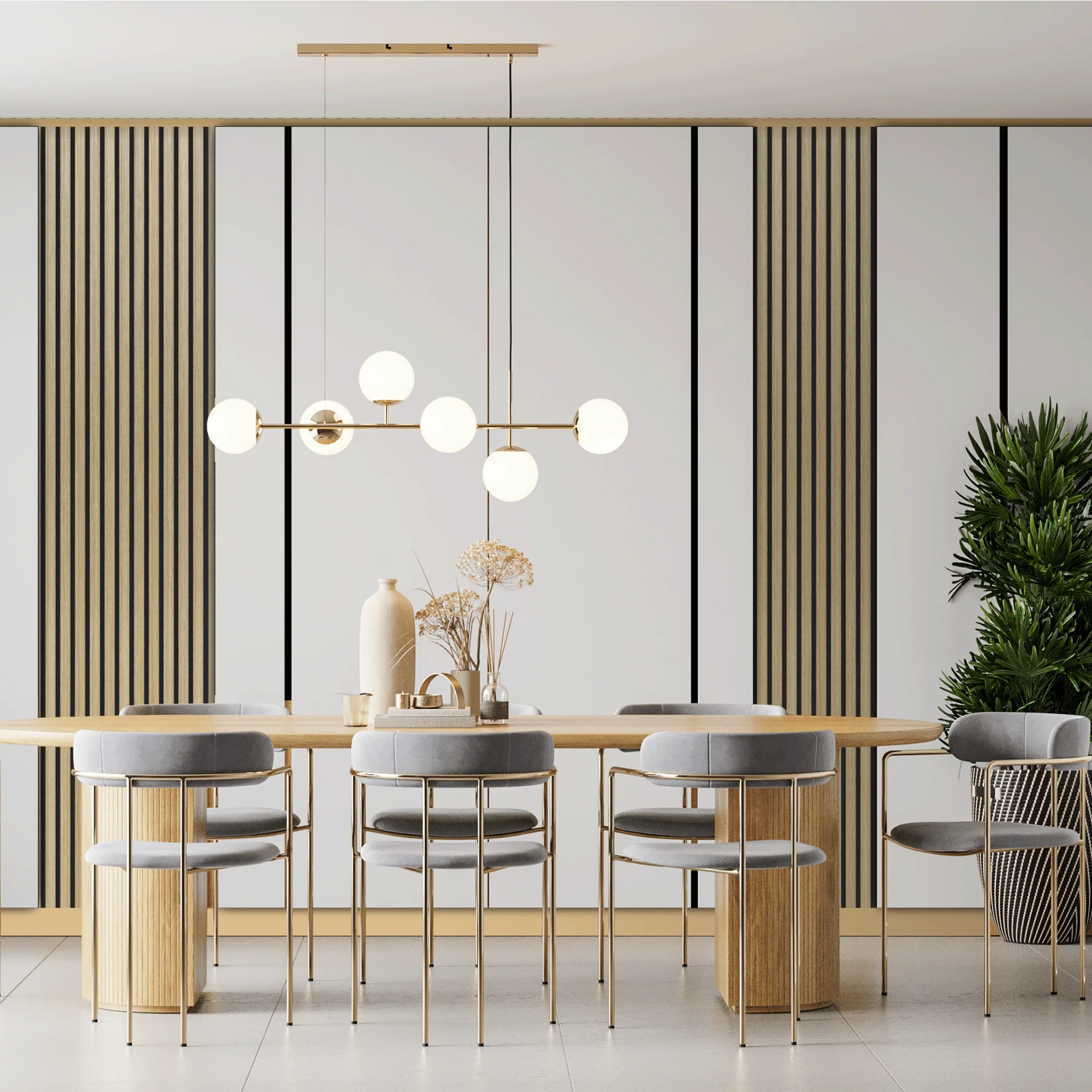 Akoestisch Wandpaneel Wit Eiken - 260x60cm - Image 3