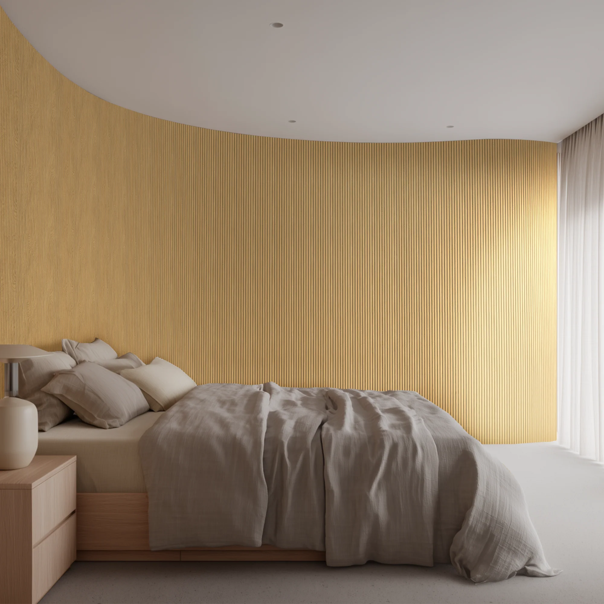 Flexibel Akoestisch Paneel Wit Eiken - 260x30cm - Image 3