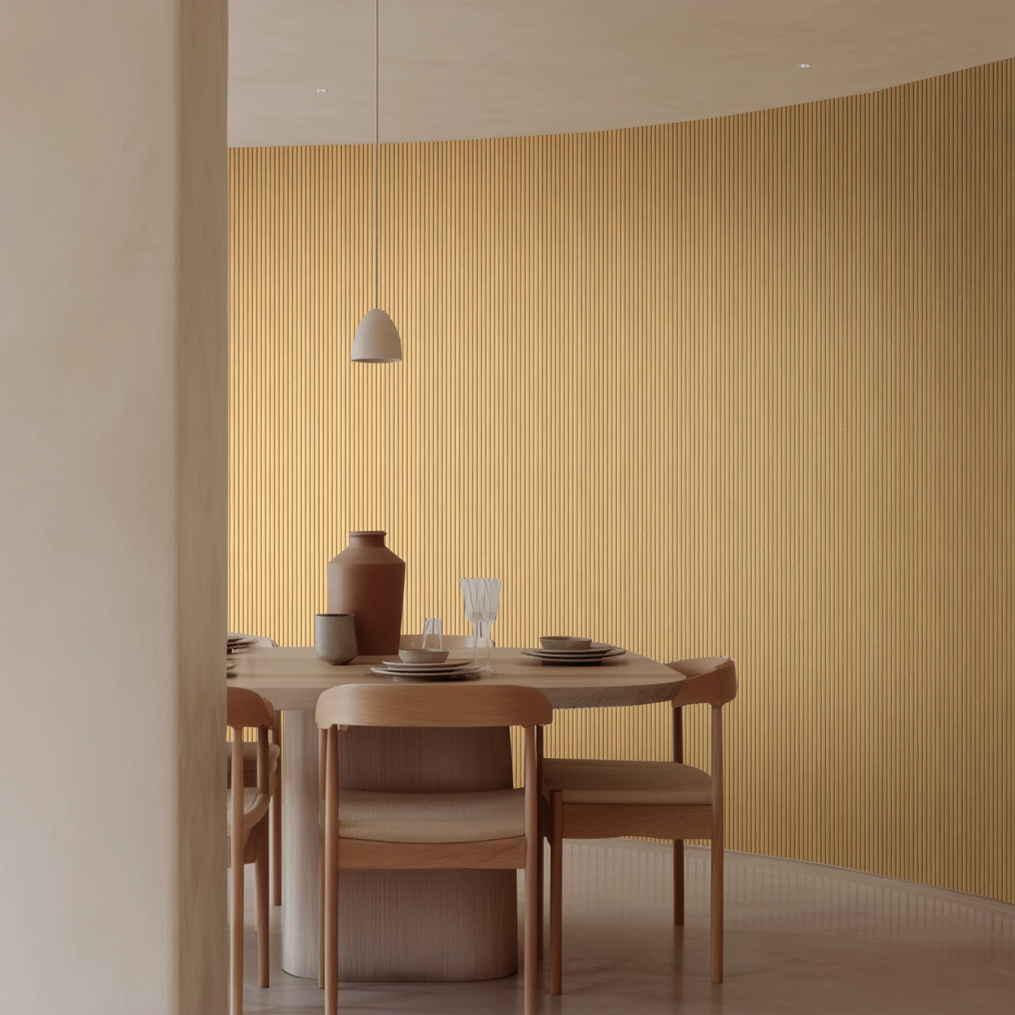 Flexibel Akoestisch Paneel Wit Eiken - 260x30cm - Image 5